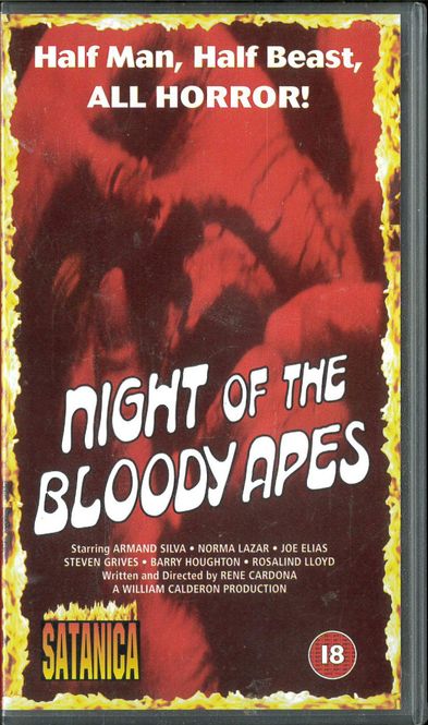 Huvudbild NIGHT OF THE BLOODY APES (vhs) uk import