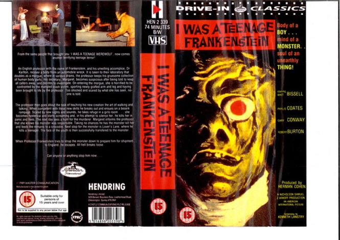 Huvudbild I WAS A TEENAGE FRANKENSTEIN (VHS) uk