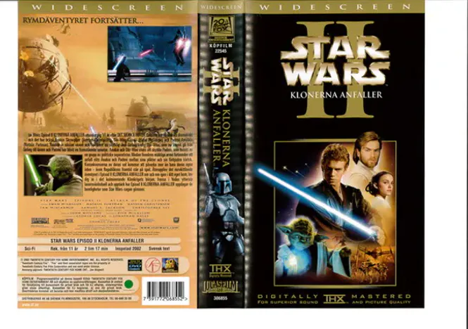 Huvudbild STAR WARS EP 2 KLONERNA ANFALLER (VHS) ny
