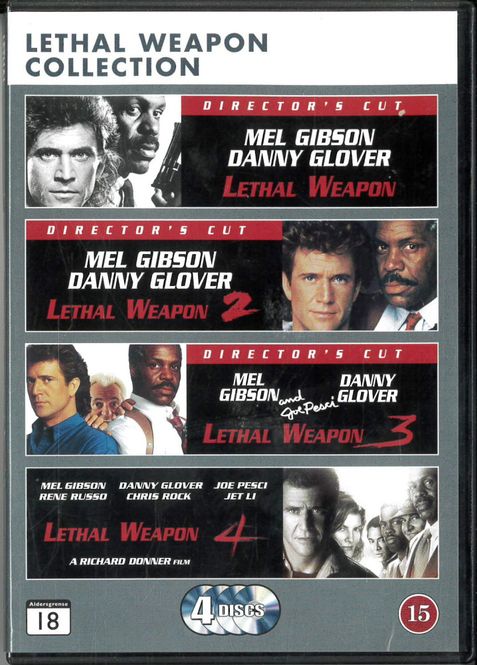 Huvudbild Dödligt Vapen 1-4 (DVD) beg